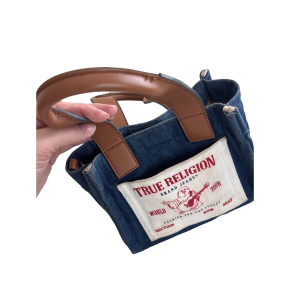 True Religion Buddha Denim Mini Tote Bag - Picture 6 of 13